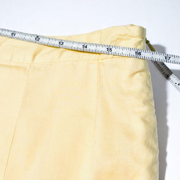 Vintage 90s Talbots Pleated Summer Skirt 12P Yellow Flared Cottage Embroidered - Picture 8 of 9